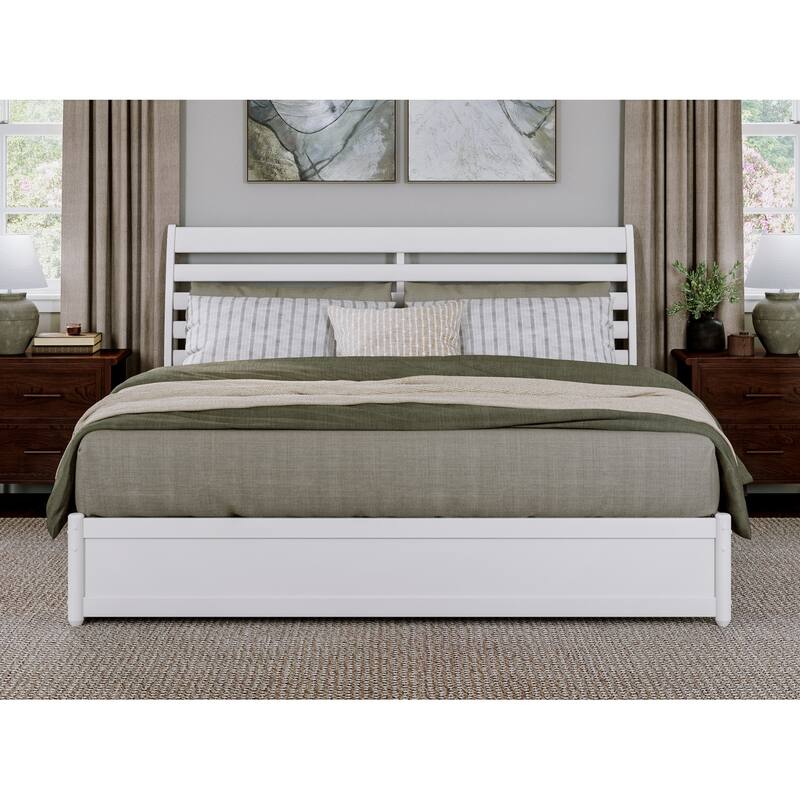 Emelie Platform Bed with Panel Footboard and Twin XL Trundle