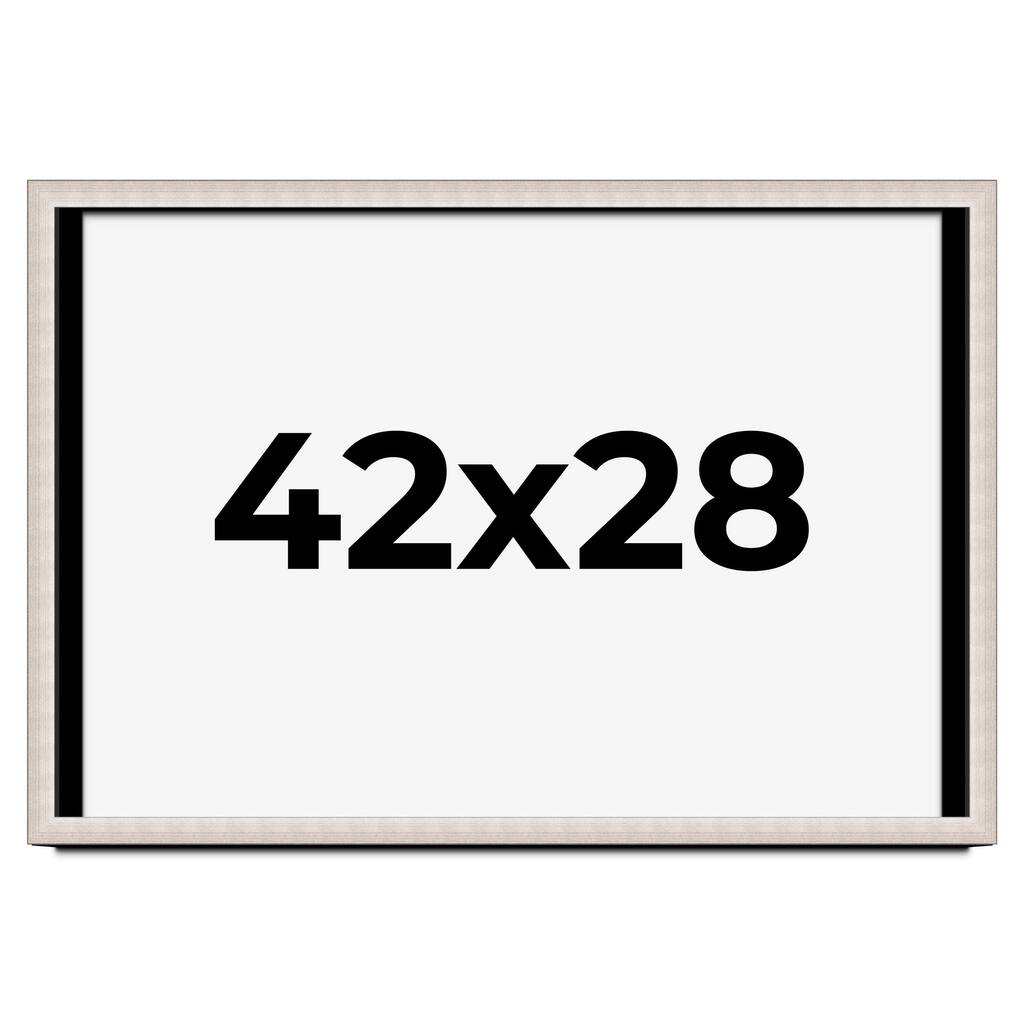 42x28 Shadow Box Frame Silver Real Wood Contemporary Shadowbox Display Frame UV Acrylic Front Acid Free Backing and Hardware
