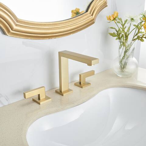 Brushed Golden Sink Faucet with Pop-up Drain and Supply Hose - 6.37-in height