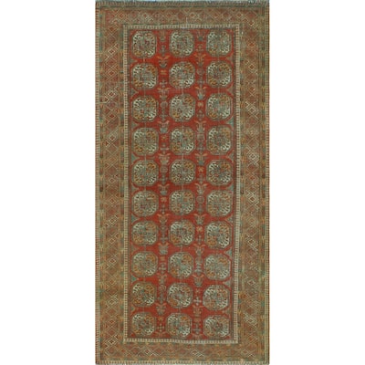 Noori Rug Vintage Distressed Cambida Red/Beige Runner - 3'9" x 7'10"