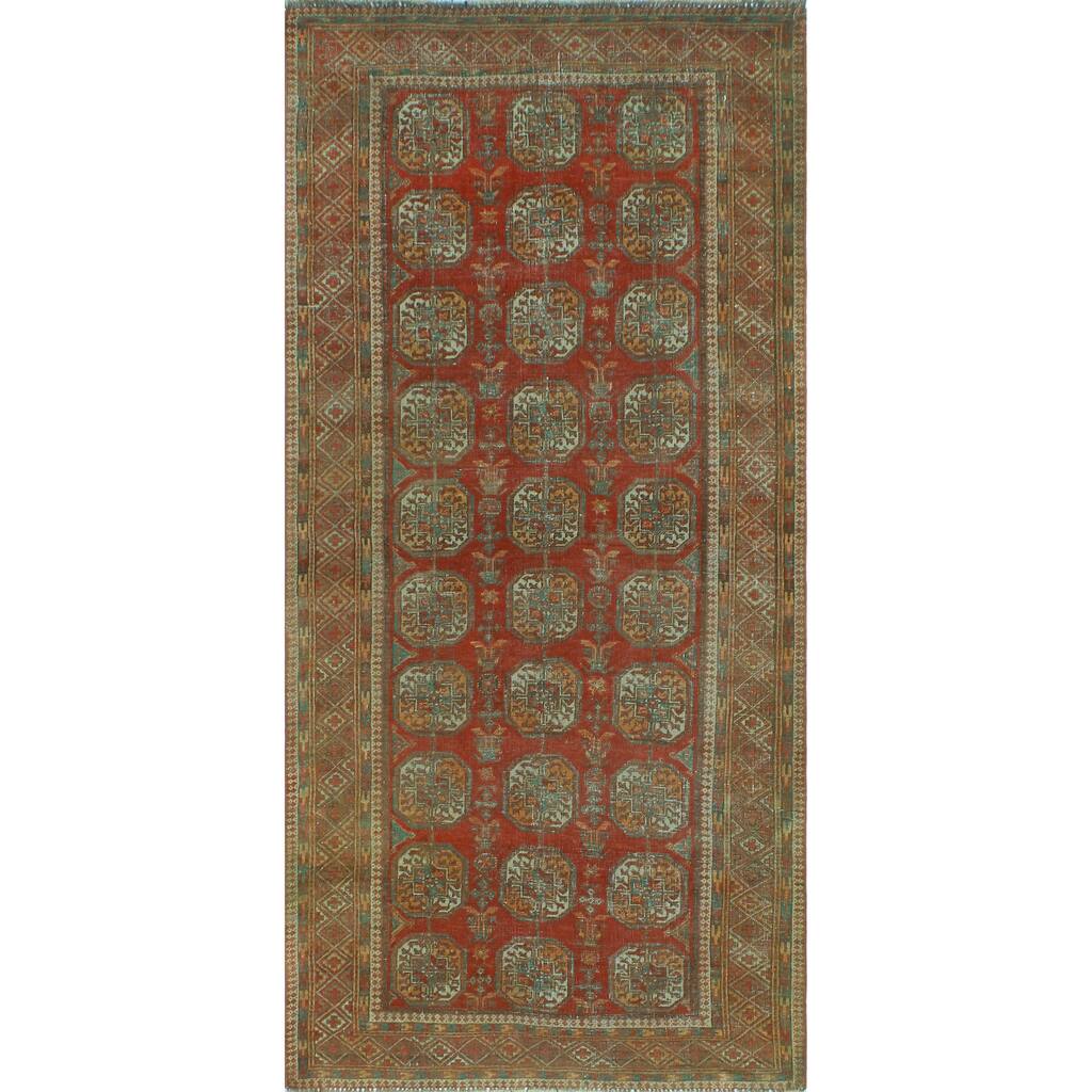 Noori Rug Vintage Distressed Cambida Red/Beige Runner - 3'9" x 7'10"