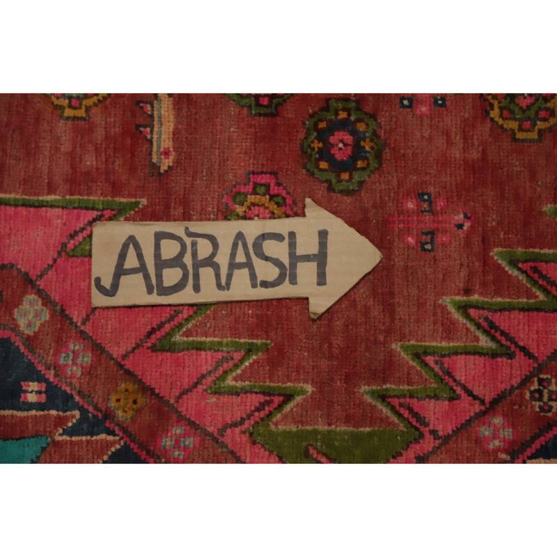 Hand Knotted Oriental 100% Wool Carpet Traditional Geometric Red Meshkin Area Rug - 7' 7'' X 4' 1''