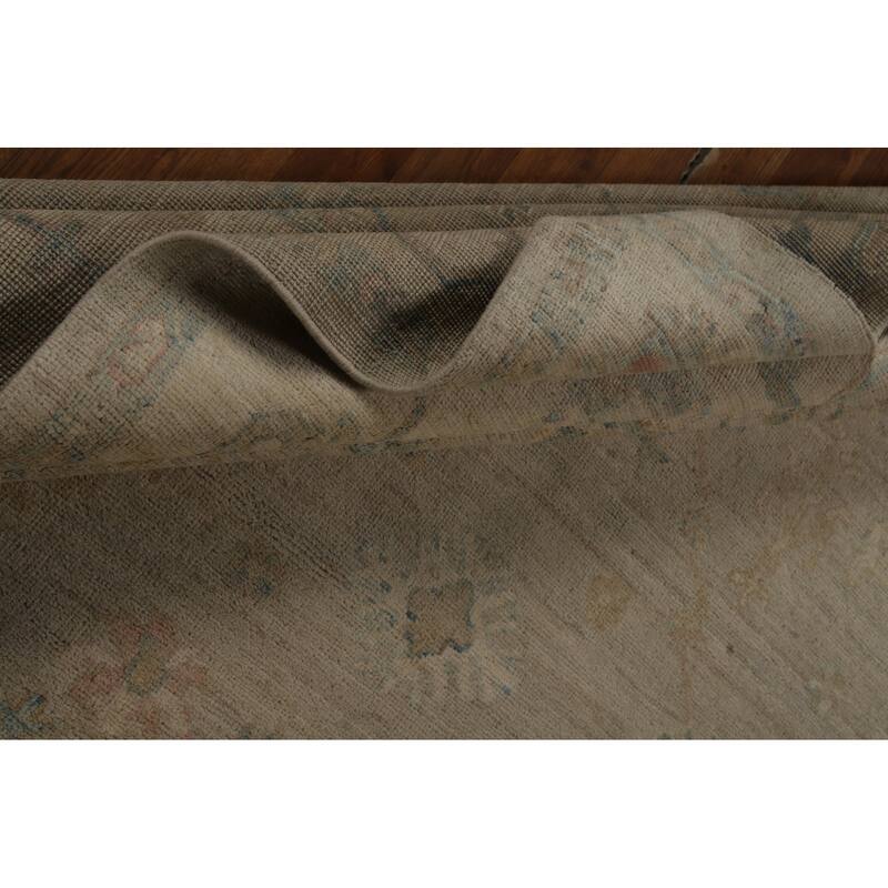 Vegetable Dye Oushak Turkish Area Rug Handmade Wool Carpet - 7'11" x 9'10"