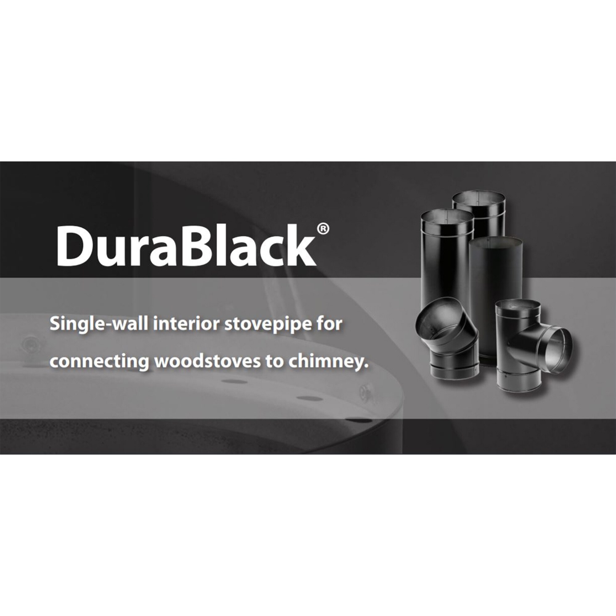 DuraVent 6dbk-48 DuraBlack Single Wall Black Stove Pipe, 48 x 6 Inches