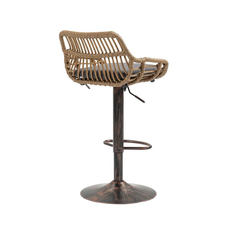Modern Swivel Bar Stools Set Of 2 Adjustable Counter Height Chairs With Footrest For Kitchen