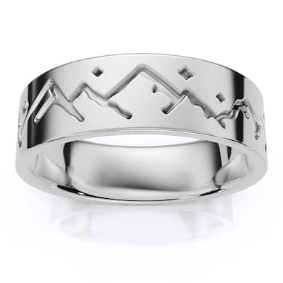 6mm Yellow Gold Ring Nature Inspired Men's Wedding Band