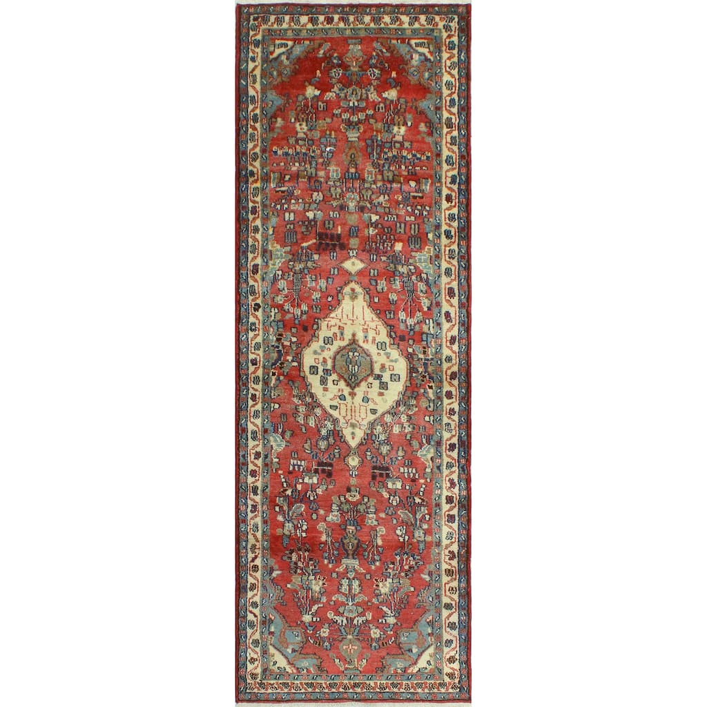 Noori Rug Fine Vintage Distressed Mirza Rust/Ivory Runner - 3'1" x 9'1"