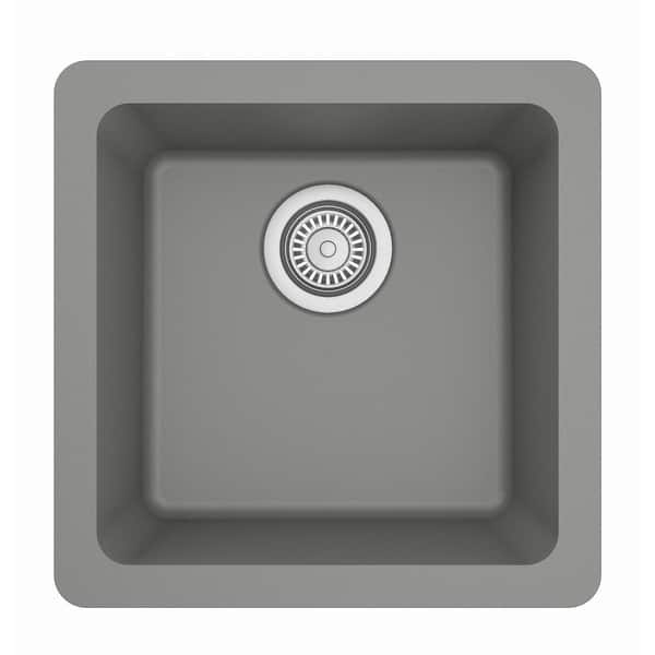 slide 26 of 53, Karran Undermount Quartz Bar Single Bowl Sink Grey