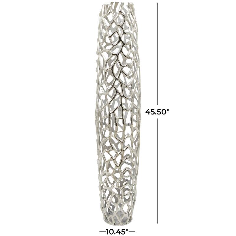 Gold Aluminum Metal Cutout Coral Decorative Vase
