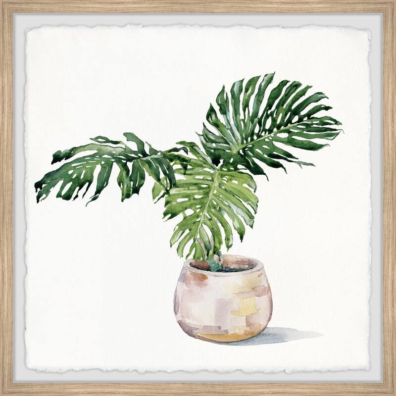 Monstera Deliciosa Wall Art Print - Tropical Leaf Framed Painting - Home Decor Picture