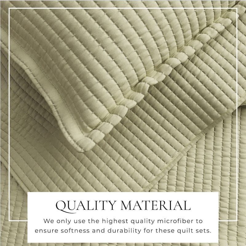 Linery & Co. Detailed Channel Stitch Microfiber Quilt Set With Shams.