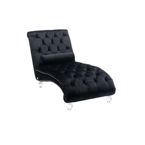Black Velvet Single Sofa Leisure Chaise Lounge Chair