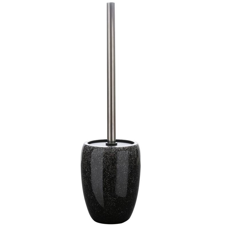 Elle Décor Eclat Glitter Toilet Bowl Brush & Holder - Black - 4.33" x 4.33" x 14.96"