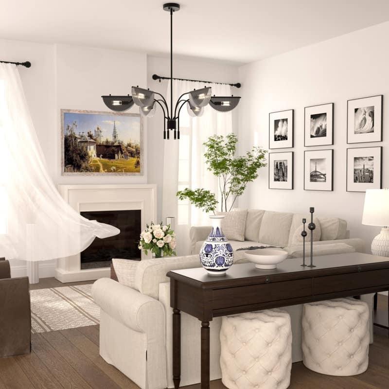 Acroma - 6 Light Black Steel & Glass Dimmable Linear Chandelier