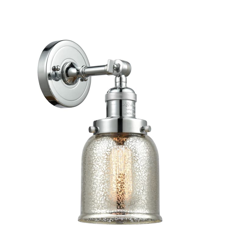Innovations Lighting Small Bell Single Light 10" Tall Bathroom Sconce - Polished Chrome / Silver Plated Mercury