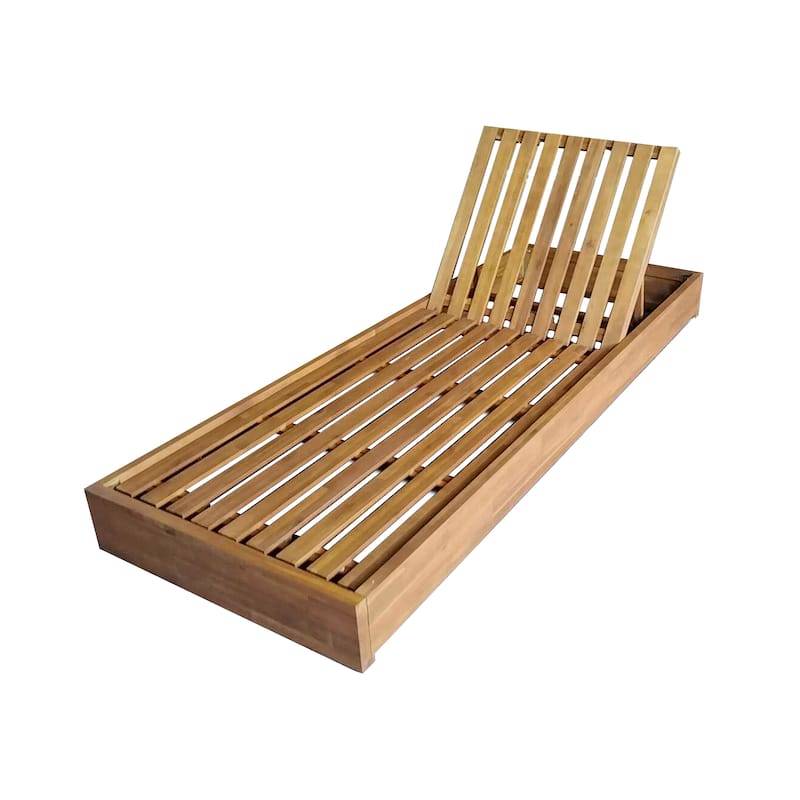 Christopher Knight Home - Elowen Patio Acacia Chaise Lounge With Cushion