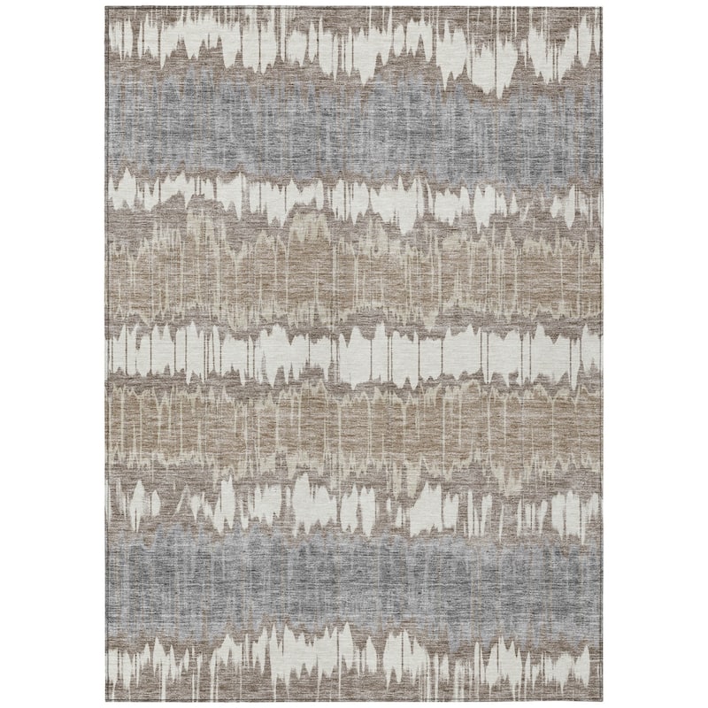 HomeRoots Striped Transitional Rectangle Outdoor Rug