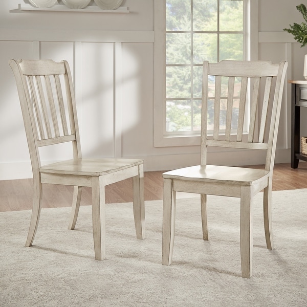 Eleanor Slat back Wood Dining Chairs Set of 2 by iNSPIRE Q