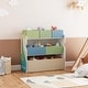 preview thumbnail 2 of 12, Fortune Candy House-Shaped Kids Storage Cabinet with Fabric Bins, Multi-Compartment Toy & Book Organizer, Vertical Design