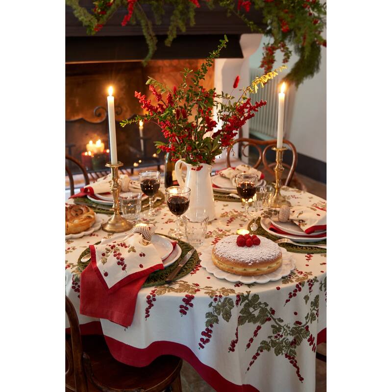 Gooseberry Red/ Green 19x19-inch Cotton Napkins (Set of 6)