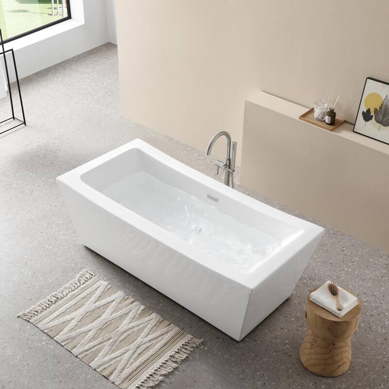Ove Decors 15BKH-TERR70-SATMO Terra 70" Free Standing Acrylic Soaking