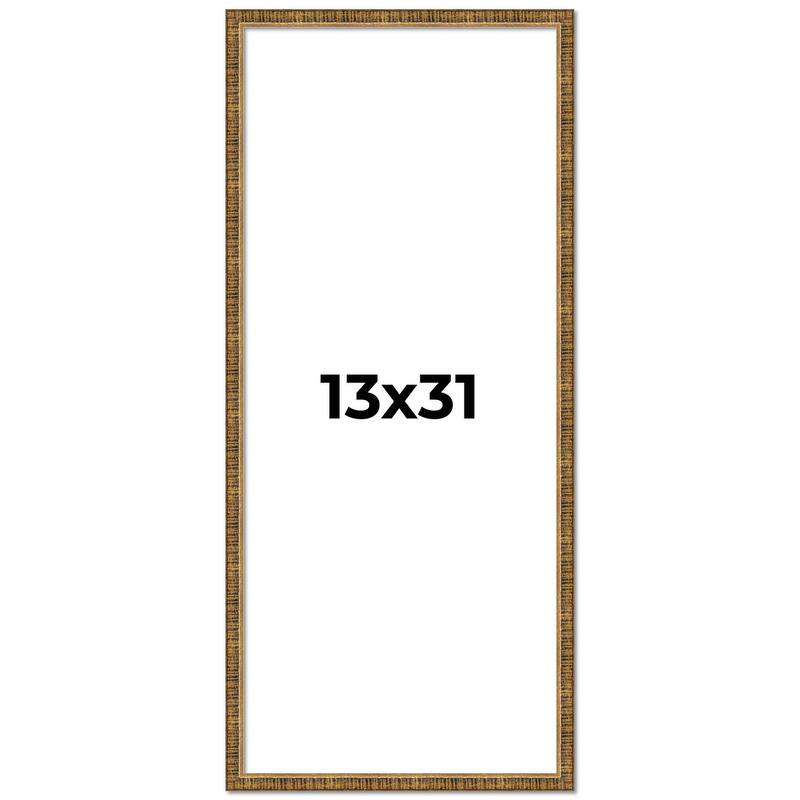 13x31 Frame Gold Solid Wood Picture Frame - Complete Modern Photo