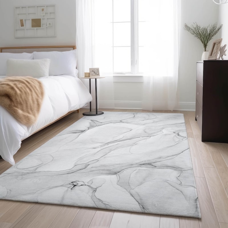 Premium Washable Super Soft Modern Watercolor Mayfield Rug - Gray - 8' x 10' - Rectangle