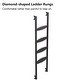 preview thumbnail 4 of 7, Black Metal Twin over Twin Bunk Bed with Removable Ladder - Full-Length Guardrails