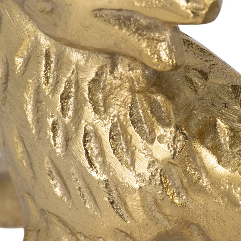 Aluminum Faux Fox-Shaped Taper Candle Holder - Gold, 8 in. - 8.0"