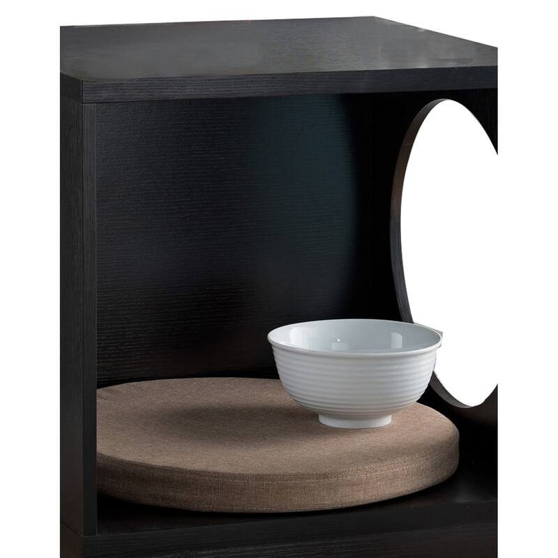 19.75 in. Black Square Wood End Table, Sturdy Build End Side Table for Living Rooms