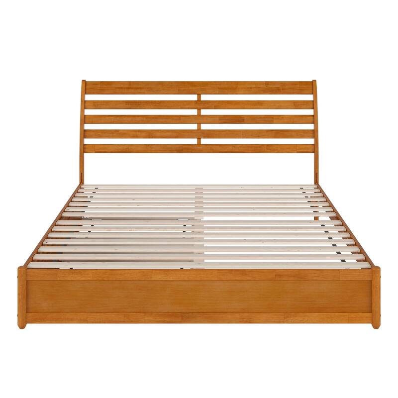 Emelie Platform Bed with Panel Footboard and Twin XL Trundle