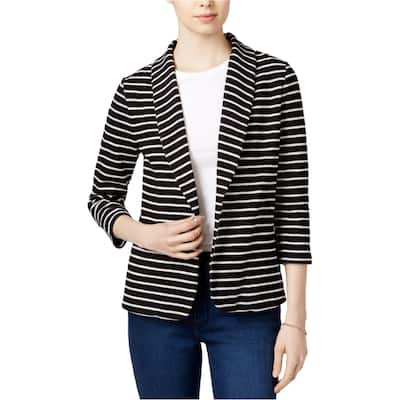 maison Jules Womens Knit Blazer Jacket, Black, X-Small