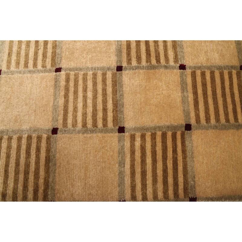 ECARPETGALLERY Hand-knotted Opulence Beige Wool Rug - 2'6 x 8'4