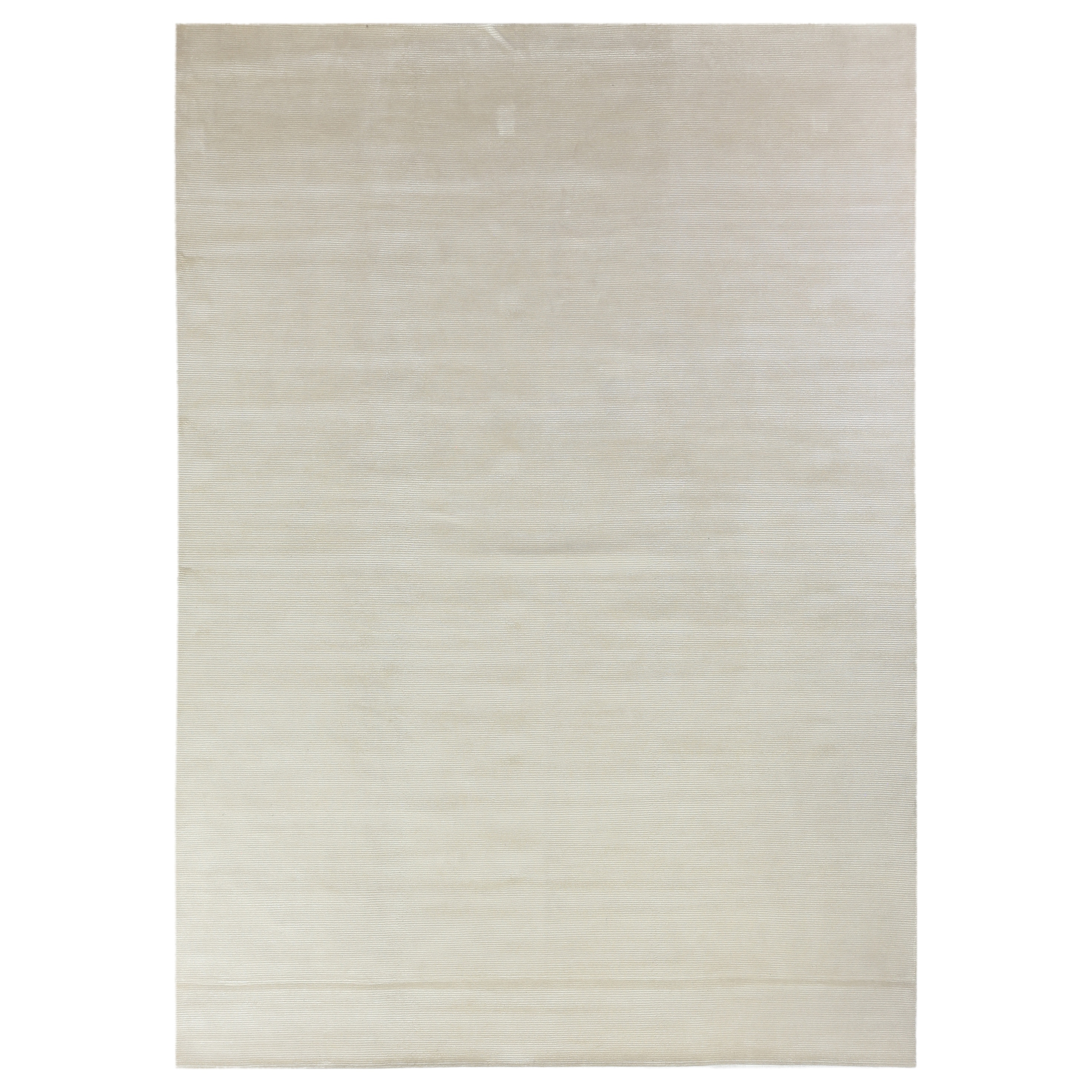 Super Tibetan hand-knotted Wool/Bamboo Silk Ivory Area Rug - 9' x 12'