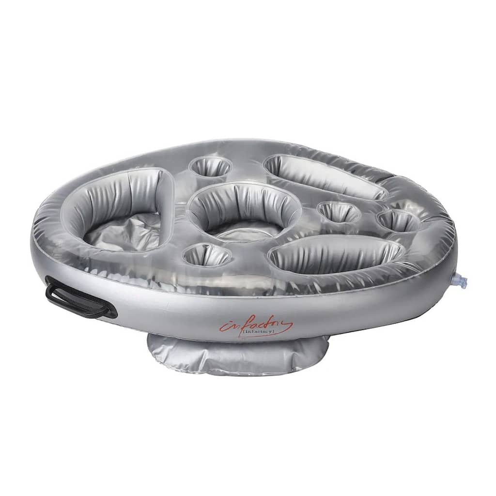 Multi Functional Inflatable Floating Snack Holder with 8 Storage Holes - White - 27.55x19.68 inches