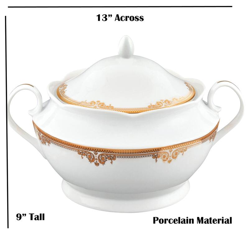 Lorren Home Trends Porcelain Souptureen w/Lid Catherine