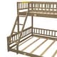 preview thumbnail 7 of 10, Wooden Twin XL over Queen Bunk Bed, Detachable Platform Bed with Ladder and Guardrails,Walnut - Walnut