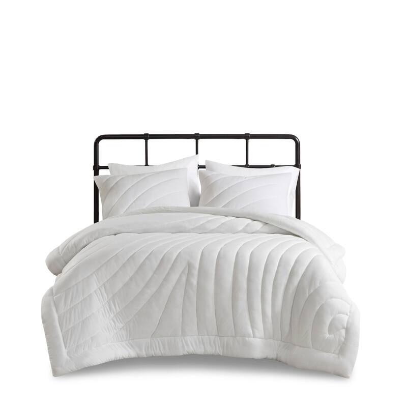 2 PCS Twin/Twin XL Poly Jersey Puffy Comforter Set White