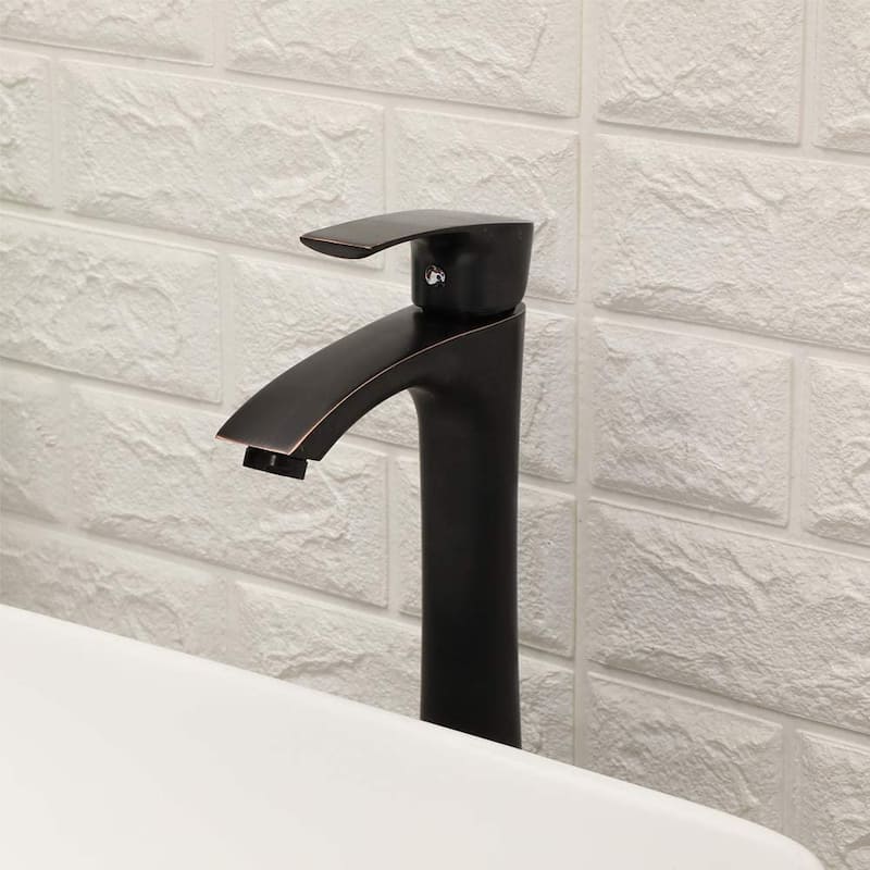 Modern European 19" Rectangle Bathroom Vessel Sink with Faucet, Hot & Cold Hoses, and Polished Finish - 19in L