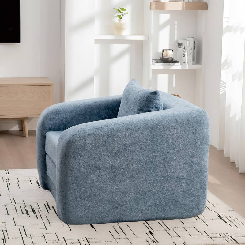 40"W Single Foldable Sofa Bed Equipped with Armrest and Backrest