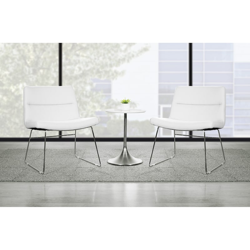 Thompson Upholstered Lounge Chair with Chrome Base