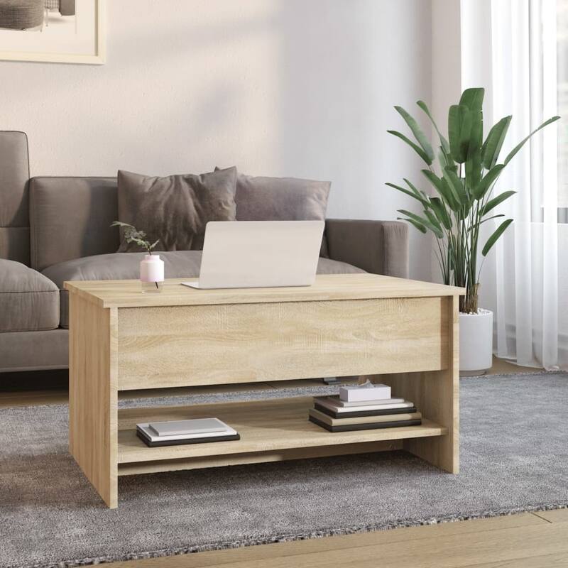 vidaXL Coffee Table Lift Top End Table Accent Side Sofa Table Engineered Wood - 31.5" x 19.7" x 16.7"
