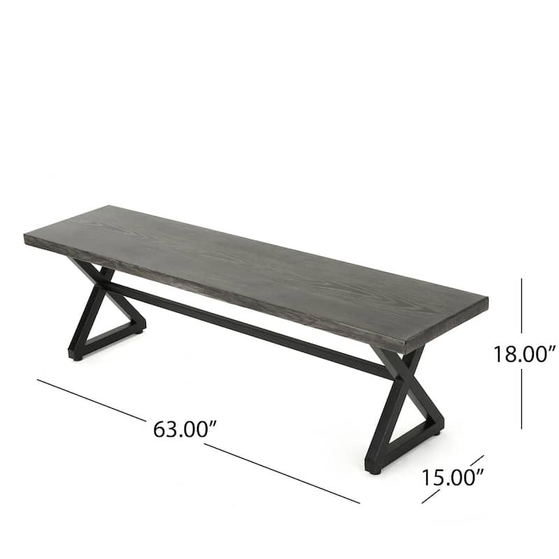 Roomfitters Aluminum Outdoor Dining Bench with Sturdy Steel Frame, Stylish and Durable Design, Perfect for Patio and Garden Use