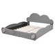 preview thumbnail 6 of 27, Queen Cloud Headboard Upholstered Bed with Rounded Footboard and Storage Pocket, Grey