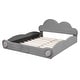 preview thumbnail 19 of 24, Upholstered Platform Bed Low-Profile Queen Size Bed Frame with Cloud-shaped Headboard and Cartoon Footboard, Velvet Fabric