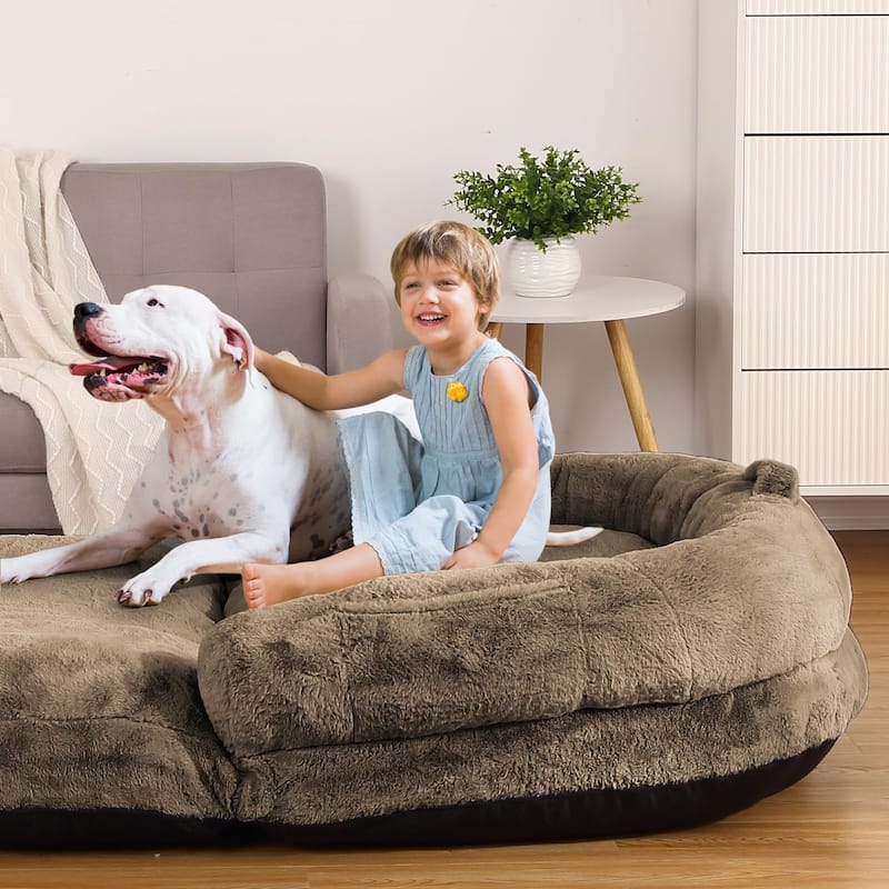 Human Dog Bed for Adults, Foldable Giant Nap Sofa Bed, Bean Bag Chair