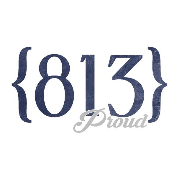 Tampa Florida 813 Area Code Blue Lantern Press Artwork Art Print Multiple Sizes Available 9 X 12 Art Print