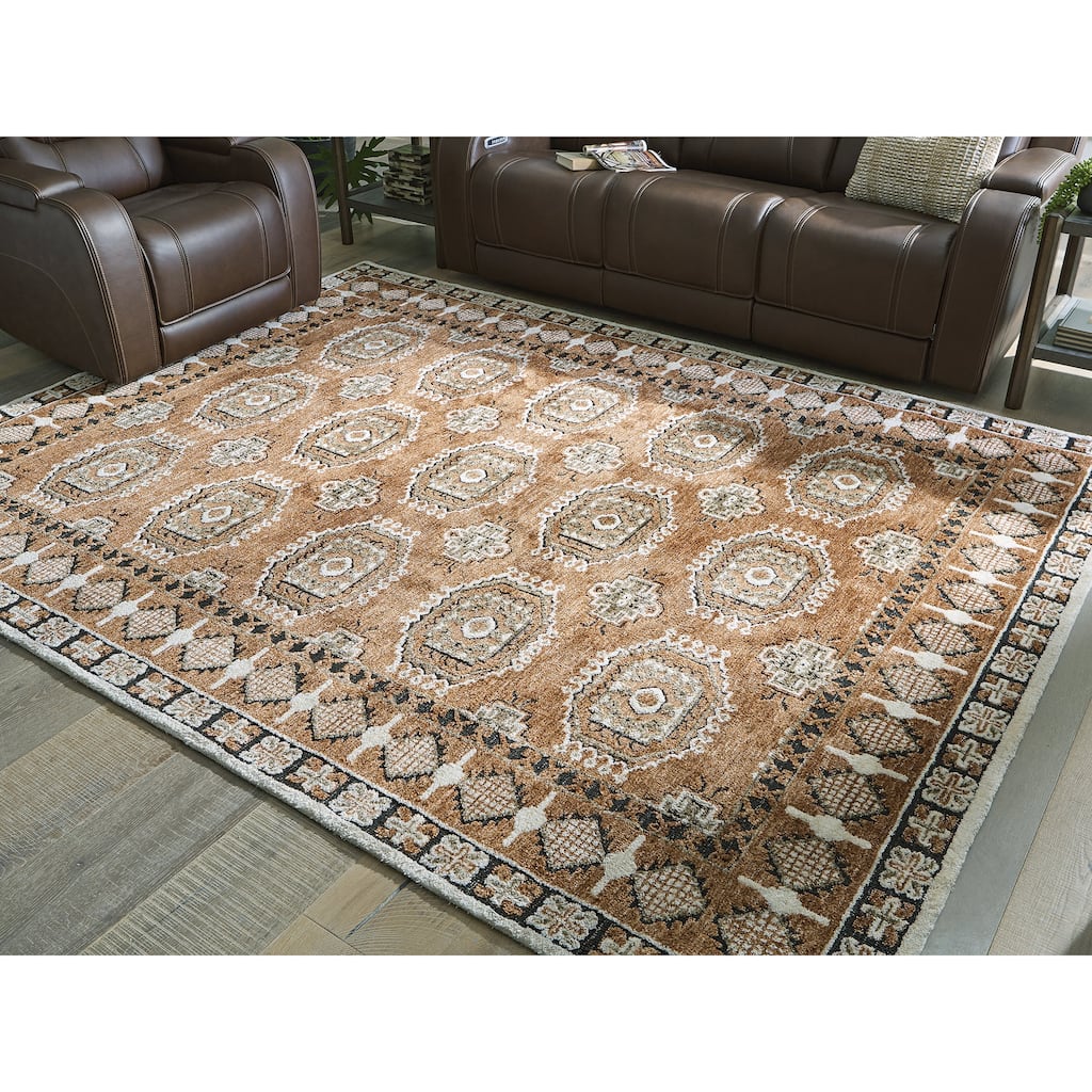 Signature Design by Ashley Qaabiz Brown/Black Area Rug