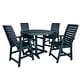 preview thumbnail 5 of 49, Weatherly 5-piece Outdoor Dining Set - 48" Round Table, Counter-height Federal Blue