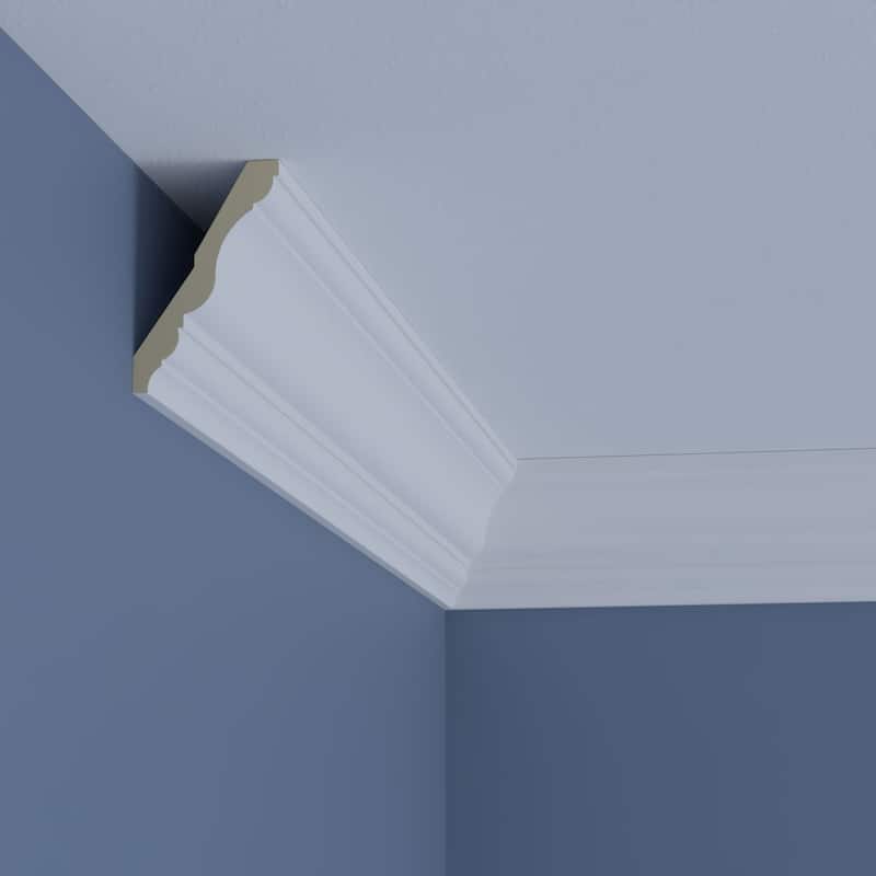 4"H x 2 1/2"P x 4 5/8"F x 96"L Alicia Crown Moulding - 1-Pack